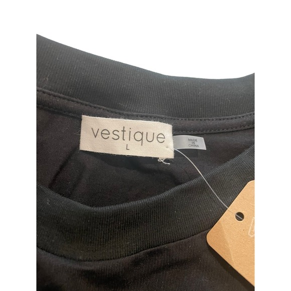 Vestique Black Puff Sleeve Tee Size Large - Picture 5 of 7